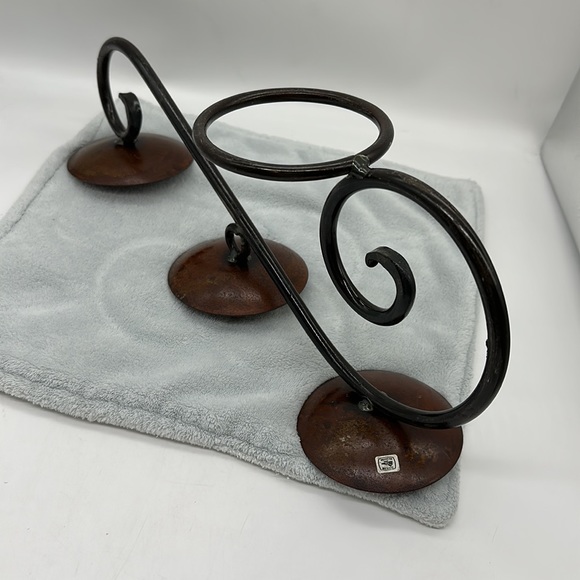 Wrought Iron Scroll Triple Pillar Candle Table-top Feature/Holder - Picture 9 of 15